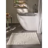 benuta Badematte Dan, Höhe 11 mm, Baumwolle, rechteckig, 100% Baumwolle, handgeknüpft, Geometrisch, Contemporary, Badezimmer