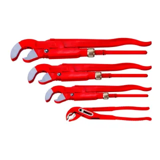 Rothenberger Zangenset: Eckrohrzange 1"+1.1/2"+2", Wasserpumpenzange 10" - 070137X