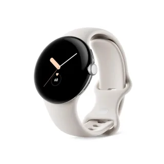 Google Pixel Watch [WiFi inkl. Sportarmband chalk] 41mm Edelstahlgehäuse silber