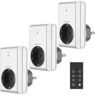 REV Funk-Steckdosen-Set silber 3+1 3x1000W 0085010703