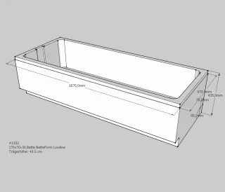 Neuesbad Wannenträger für Bette Form Low-Line 170x70 (2s) SW12457