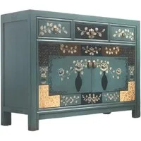 OPIUM OUTLET Kommode Sideboard Schrank Hochzeitsschrank Möbel (Asia Vintage-Stil, shabby-chic, Landhaus, Antik, B x T x H: 117 x 40 x 85 cm, komplett montiert), asiatisch chinesisch orientalisch fernöstlich