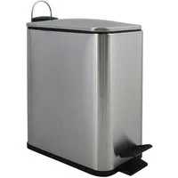 spirella Kosmetikeimer ERIK, Treteimer mit Softclose-Absenkautomatik, Anti-Fingerprint-Beschichtung, herausnehmbarer Inneneimer, innovatives Design in besonders schmaler Form speziell für enge Nischen, HxBxT 29x14x28 cm, 5L, silber