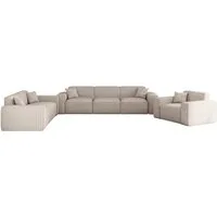Fun Möbel Polstergarnitur Sofaset Designersofa FUN PEREZ PREMIUM 3-2-1 in Stoff Artico, (Set), inkl. 5 Zierkissen