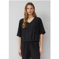 s.Oliver Kurzarmbluse Bluse Strukturierte Bluse im O-Shape