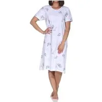 Normann Nachthemd Normann Damen Nachthemd kurzarm – edles Florale-Design