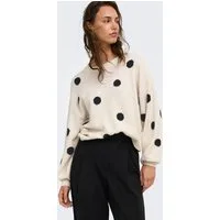 ONLY Strickpullover ONLRICA LS DETAIL O-NECK CC KNT Materialmix, regular fit