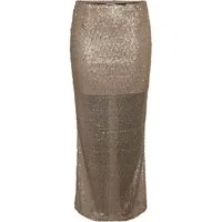 Noisy may Sommerrock Glänzendes Design mit Pailletten, mittlere Länge NMSHAKIRA LONG SIDE SLIT SEQUIN SKIRT