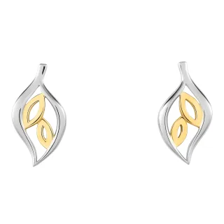Orphelia 'Charlotte' Ohrstecker für Damen, 925 Sterling Silber - Silber/Gold ZO-7523