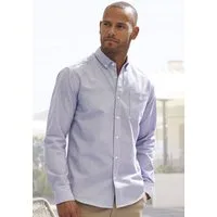 H.I.S Langarmhemd Regular-fit Oxfordhemd langarm mit Button-down-Kragen aus reiner Baumwolle