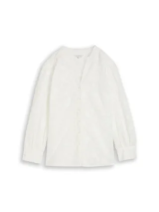 Tom Tailor - Plus Size - Loose Fit Bluse mit Stickerei white - Gr. - 48