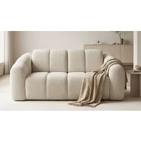 DOMO collection Schlafsofa Lymra, 192 cm breit, organische Form mit vertikalen Absteppungen, Mit Schlaffunktion