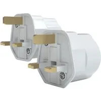 EAZY CASE 2x Travel Adapter UK Reiseadapter Stromstecker Stromadapter Typ G, 2er Set EU auf UK Adapter Strom England 3pin Buchse Netzadapter Weiß