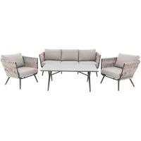 doppler® Gartenlounge-Set Expert Lounge "Riva", Bestehend aus einem 3-Sitzer Sofa, zwei Sesseln und einem Tisch