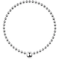 Materia Armband Damen Kugeln Stretcharmband Silber SA-37, 925 Sterling Silber