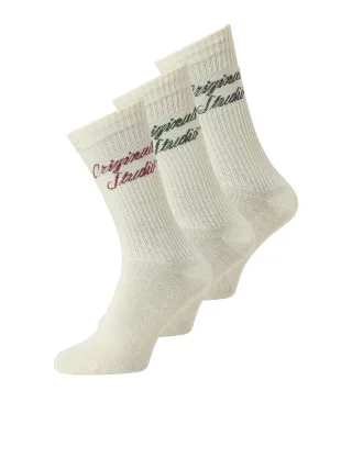 JACK&JONES - JACNORREBRO TENNIS SOCKS 3 PACK JNR antique white - Gr. - 33/37