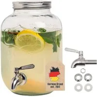 Intirilife Getränkespender, Wasserspender Saftspender Limonadenspender Glasbehälter für Getränke