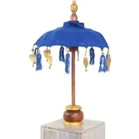 Oriental Galerie Sonnenschirm Kleiner Tischschirm aus Indonesien Blau Gold