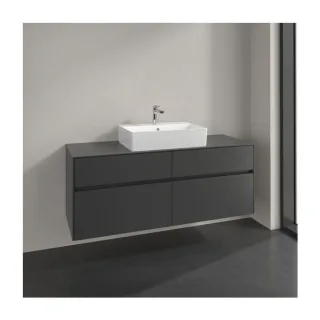 Villeroy und Boch Collaro Waschtischunterschrank C131B0VR 140x54,8x50cm, für Waschtisch mittig, LED-Beleuchtung 10,4W, graphite