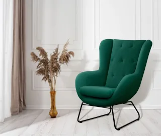 Sessel Designersessel ARTEMIS in Stoff Kronos Grün
