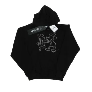Disney - "Mickey Mouse Steamboat Sketch" Kapuzenpullover für Herren (Schwarz)