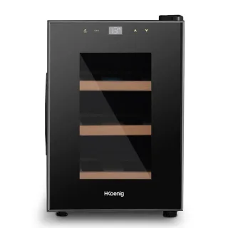 HKoenig Weinkühlschrank, Schwarz, Metall, 24.6x37.8x50 cm, Küchengeräte, Küchenelektrogeräte, Kühl- & Gefrierschränke, Weinkühlschränke