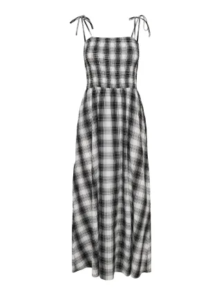 ONLY - ONLMADDY MAXI CHECK SMOCK DRESS WVN bright white - Gr. - S