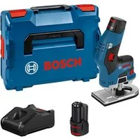 Bosch Professional Akku-Fräse »GKF 12V-8«, Inkl. 2x Akku 3,0Ah und Schnellladegerät GAL 12V-40, in L-BOXX