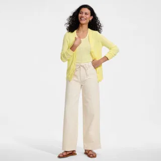 Soft Comfort weite Jeans im Leinenmix, Damen, size: regular, Gelb, by Lands' End