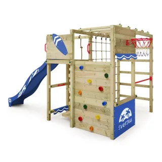 Klettergerüst Smart Victory mit Rutsche - Stabiler Spielturm für Garten mit Kletternetz & Turnreck - Abenteuer Kletterturm für Kinder - Wickey