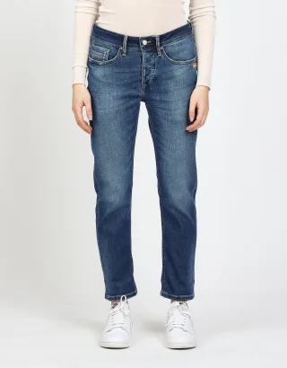 GANG Damen Jeans 94NICA CROPPED - boyfriend fit Jeans lovely midblue