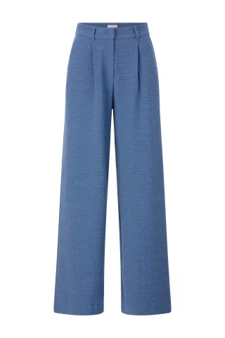 Rich & Royal - Blue Melange Pleated Pants midnight blue - Gr. - 42