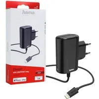 Hama Lightning Schnell Ladegerät 5W 1A 5V Schwarz Smartphone-Ladegerät (Ladekabel Netzteil passend für Apple iPhone iPod etc)
