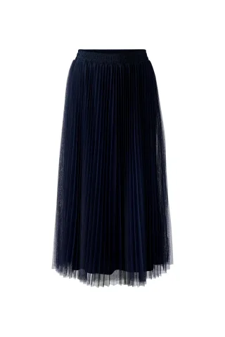 Oui - Plisseerock darkblue - Gr. - 34