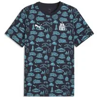 PUMA T-Shirt Olympique de Marseille FtblCulture T-Shirt mit Allover-Print