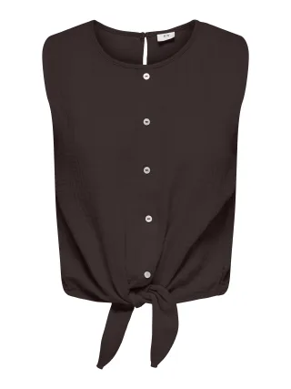 JDY - JDYTHEIS LIFE S/L KNOTBUTTON TOP WVN Chocolate Torte - Gr. - M