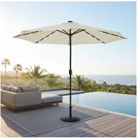 Mucola Sonnenschirm Sonnenschirm Ø3m LED Beleuchtung UV-Schutz Ampelschirm Sonnenschutz, LxB: 300,00x300,00 cm, Stück, Premium-Sonnenschirm, LED-Beleuchtung