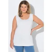 Ulla Popken Longtop Top Rippjersey Spitze Rundhals ärmellos