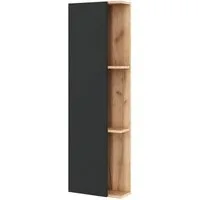 Planetmöbel Hochschrank LUX Seitenschrank 40 cm Gold Eiche / Anthrazit