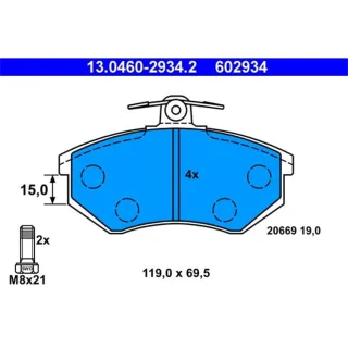 ATE Bremsbel?ge vorne Audi 100 200 80 90 A4 Cabriolet Coupe Quattro