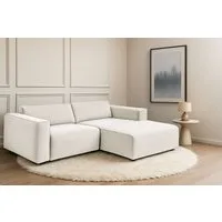 Home affaire Ecksofa Noord mit Kedernaht, Breite 234 cm, L-Form, Cord, Struktur, Webstoff, mit Wellenunterfederung, Massivholzrahmen