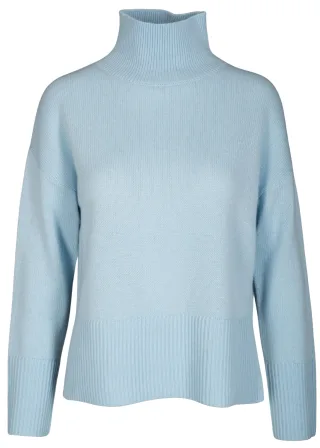 CLARINA - Stehbund-Pullover, 1/1 Arm,uni bleu - Gr. - 46