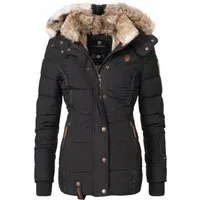 Marikoo Winterjacke Nekoo stylische Damen Steppjacke mit großer Kapuze