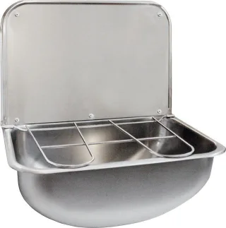 KWC Aquarotter Ausgussbecken, SIRIUS, Edelstahl, 436x490x339 mm, Klapprost und Spritzwand, 200010035 2000100353