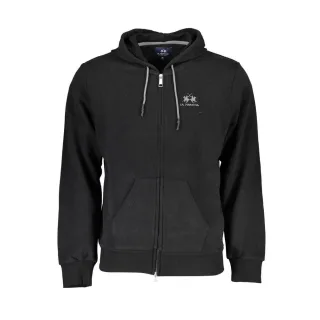 La Martina Schwarzer Baumwoll-Pullover für Herren mit Kapuze