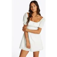 Tommy Jeans Babydollkleid TJW COTTON VOILE MINI DRESS EXT in Mini-Länge, mit Raffungen