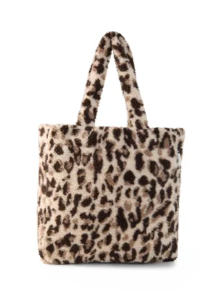 Tom Tailor - Teddy Tasche mit Leo-Print beige java brown leo print - Gr. - OS