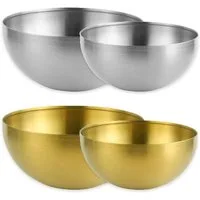 mixed24 Salatschüssel Salatschüssel Set aus Edelstahl Schüssel Schale Gold Silber, (2-tlg)