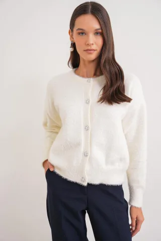 Geknöpfter Oversize Strick-Cardigan