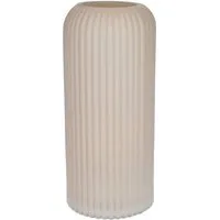 INNA-Glas Dekovase Dekovase ALBURGIS mit Rillen, Glas, Creme-matt, 25cm, Ø10cm